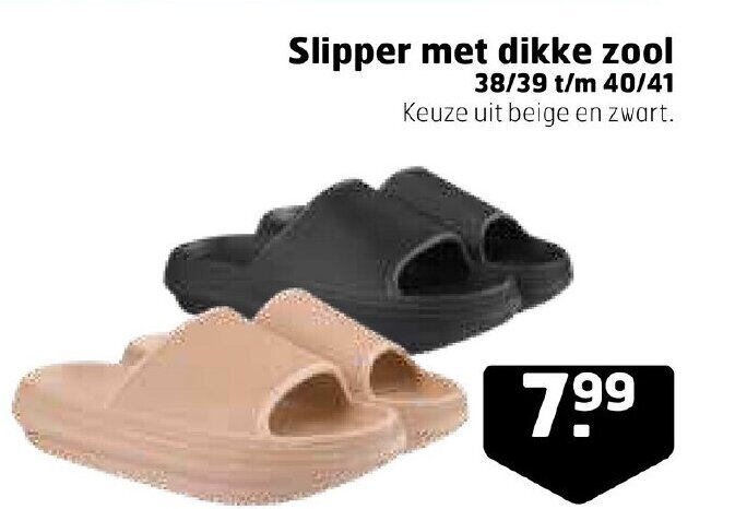 Trekpleister Slipper met dikke zool aanbieding