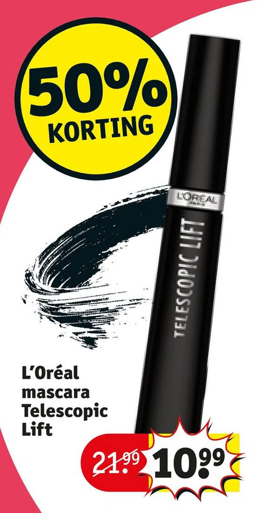 L'oréal mascara telescopic lift aanbieding bij Kruidvat