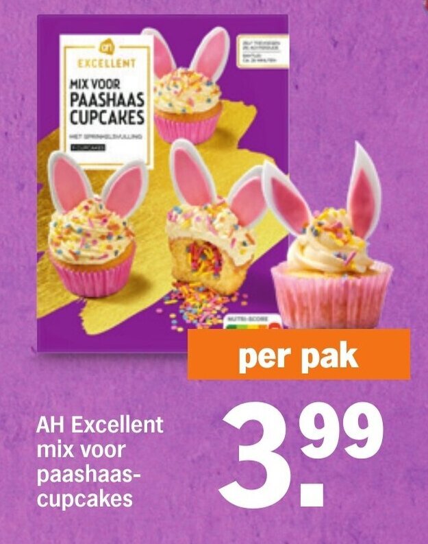 Ah Excellent Mix Voor Paashaas Cupcakes Aanbieding Bij Albert Heijn