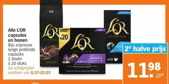 Albert Heijn Alle l'or capsules en bonen aanbieding