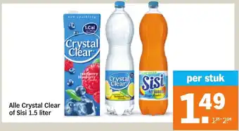 Albert Heijn Alle crystal clear of sisi 1.5 liter aanbieding