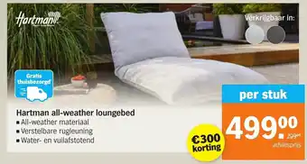 Albert Heijn Hartman all-weather loungebed aanbieding