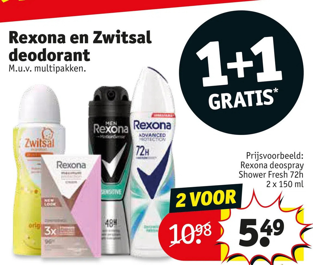 Rexona en zwitsal deodorant aanbieding bij Kruidvat