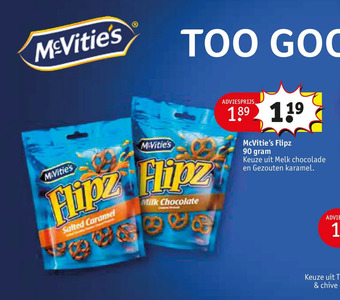 Kruidvat Mcvitie's flipz 90 gram aanbieding