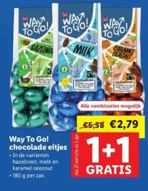 Lidl Way to go! chocolade eitjes aanbieding