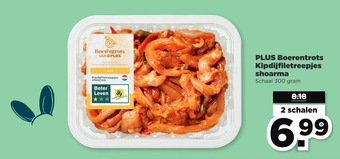 PLUS Plus boerentrots kipdijfiletreepjes shoarma aanbieding