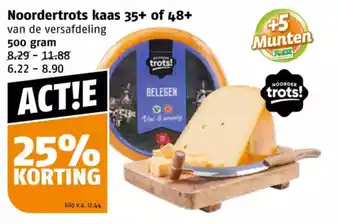 Poiesz Noordertrots kaas 35+ of 48+ 500 gram aanbieding