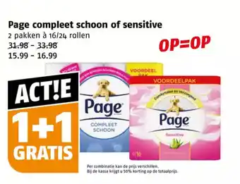 Poiesz Page compleet schoon of sensitive 2 pakken a 16/24 rollen aanbieding