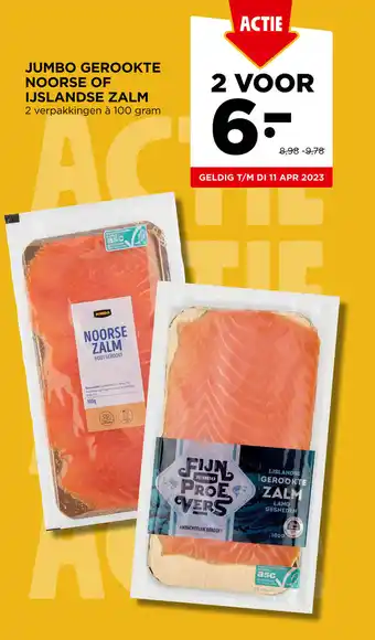 Jumbo Gerookte Noorse Of Ijslandse Zalm 100 gram aanbieding