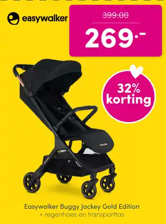 Baby & Tiener Easywalker buggy jackey gold edition + regenhoes en transporttas aanbieding
