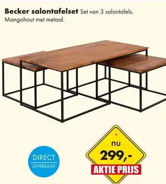 Woonsquare Becker salontafelset aanbieding