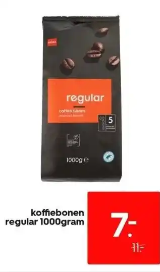 HEMA Koffiebonen regular 1000gram aanbieding