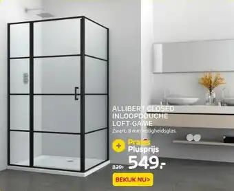 Praxis Allibert closed inloopdouche loft-game aanbieding