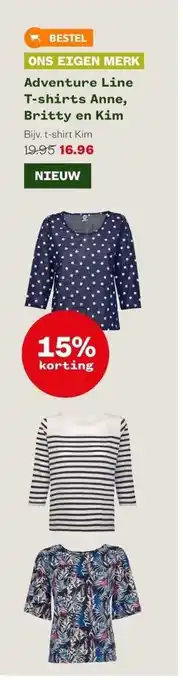 Welkoop Adventure line t-shirts anne, britty en kim aanbieding