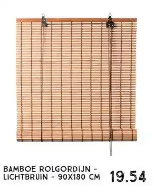 Xenos Bamboe rolgordijn - lichtbruin - 90x180 cm aanbieding