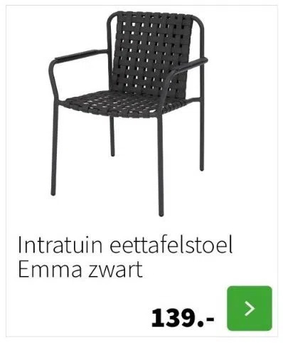 Intratuin Intratuin eettafelstoel emma zwart aanbieding