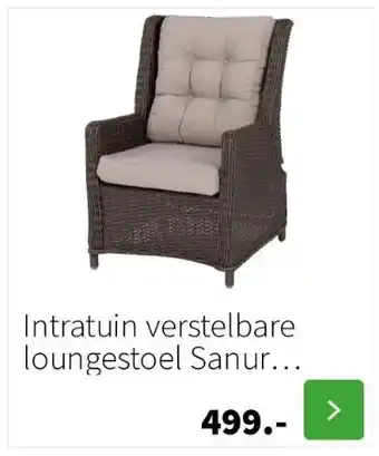 Intratuin Intratuin verstelbare loungestoel sanur wicker donkerbruin aanbieding