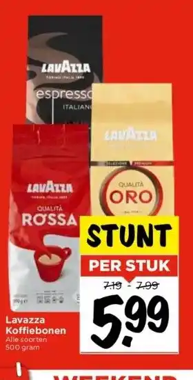 Vomar Voordeelmarkt Go ra lavazza koffiebonen alle soorten 500 gram aanbieding