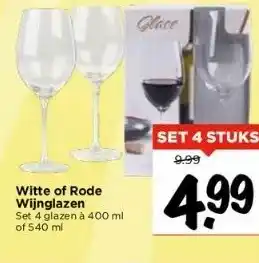 Vomar Voordeelmarkt Witte of rode wijnglazen aanbieding