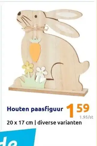 Action Houten paasfiguur aanbieding