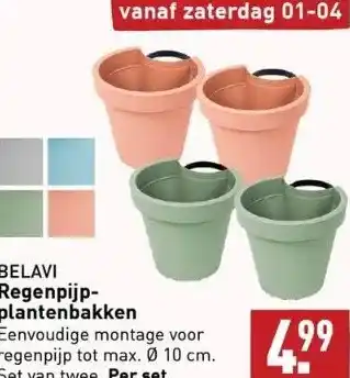ALDI Belavi regenpijpplantenbakken eenvoudige montage voor regenpijp tot max. ø 10 cm. set van twee. per set. aanbieding