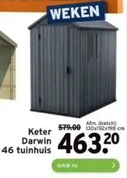 GAMMA Keter darwin 46 tuinhuis aanbieding