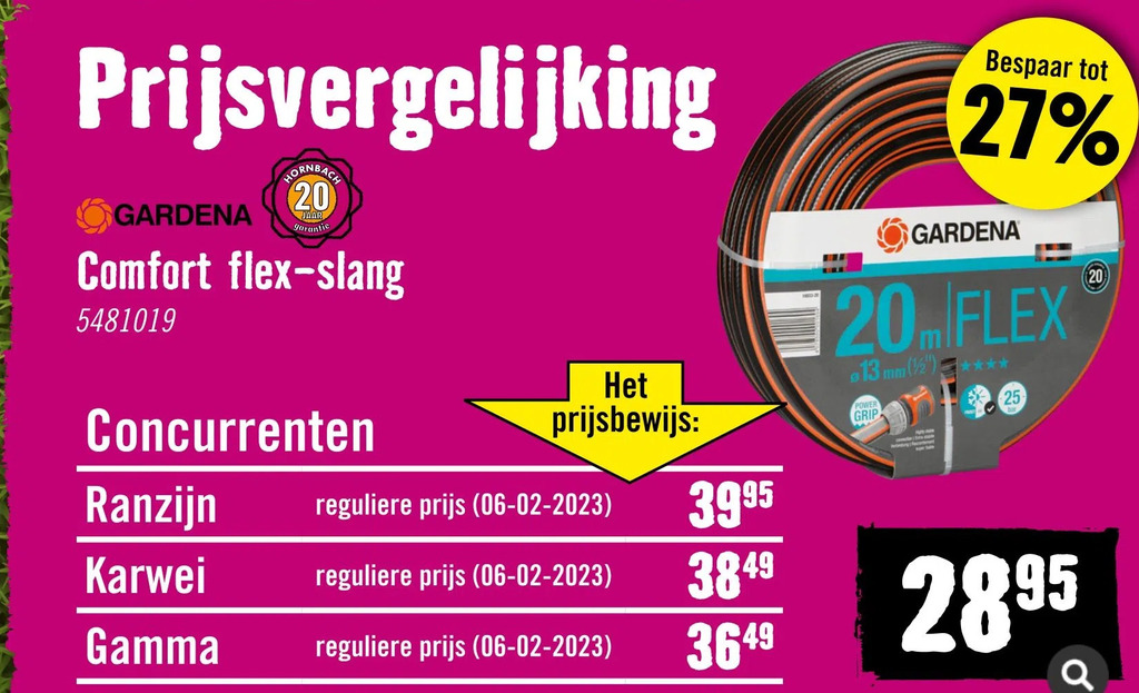 Gardena comfort flexslang aanbieding bij Hornbach
