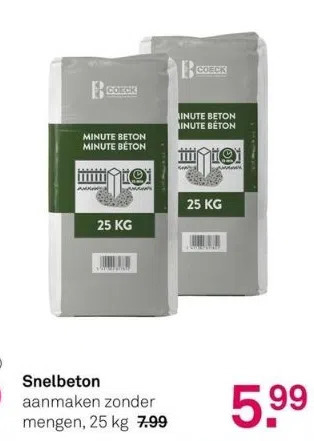 Karwei Snelbeton aanmaken zonder mengen, 25 kg aanbieding