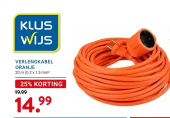 Kluswijs Verlengkabel oranje aanbieding