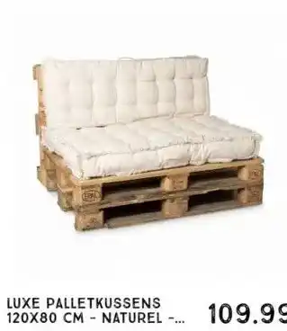 Xenos Luxe palletkussens 120x80 cm - naturel - set van 2 aanbieding