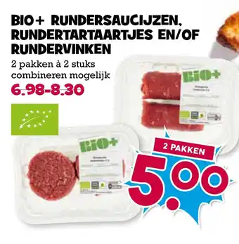 Boon`s Markt Bio+ rundersaucijzen, rundertartaartjes en/of rundervinken aanbieding