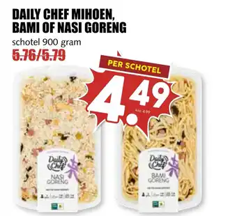 MCD Supermarkt Daily chef mihoen, bami of nasi goreng aanbieding