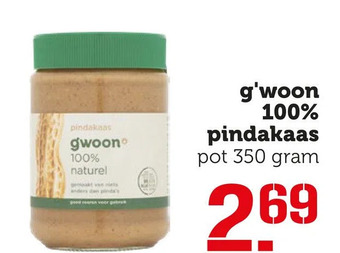 Coop G'woon 100% pindakaas aanbieding