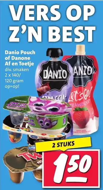 Nettorama Danio pouch of danone af en toetje aanbieding