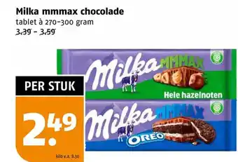 Poiesz Milka mmmax chocolade aanbieding