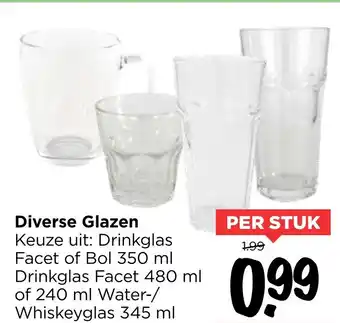 Vomar Voordeelmarkt Diverse Glazen aanbieding