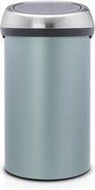 Bol.com Brabantia touch bin prullenbak - 60 l - metallic mint / matt steel fingerprint proof deksel aanbieding