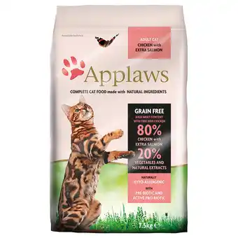 Zooplus 2x7,5kg kip & zalm applaws kattenvoer aanbieding