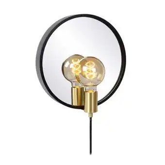 Praxis Lucide wandlamp reflex zwart en goud e27 aanbieding