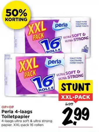 Vomar Voordeelmarkt Perla 4-Laags Toiletpapier 50% Korting aanbieding