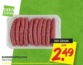 Dekamarkt Runderchipolata's 300 gram aanbieding