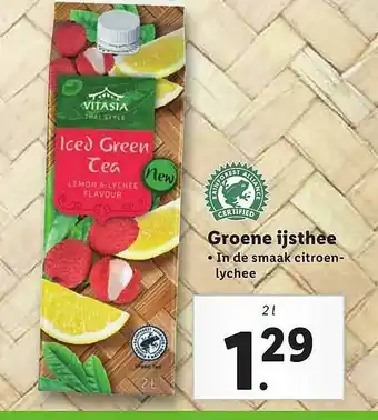 Lidl Vitasia Thai Style Groene Ijsthee 2l aanbieding