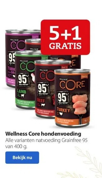 Pets Place Wellness core hondenvoeding alle varianten natvoeding grainfree 95 van 400g aanbieding