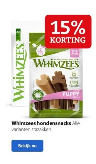 Pets Place Whimzees hondensnacks alle varianten stazakken aanbieding