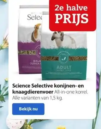 Pets Place Science selective konijnen- en knaagdierenvoer aanbieding