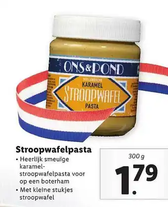 Lidl Ons & Pond Stroopwafelpasta 300g aanbieding