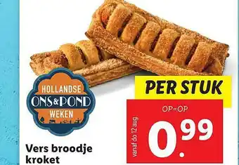 Lidl Vers Broodje Kroket aanbieding