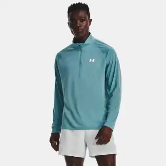 Under Armour Herenshirt under armour streaker run met korte rits still water / still water / reflecterend s aanbieding