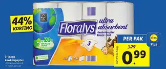 Lidl Floralys 3-Laags Keukenpapier 44% Korting aanbieding