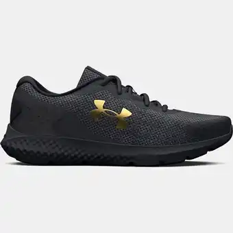 Under Armour Herenhardloopschoenen under armour charged rogue 3 knit zwart / zwart / metalen goud 42 aanbieding